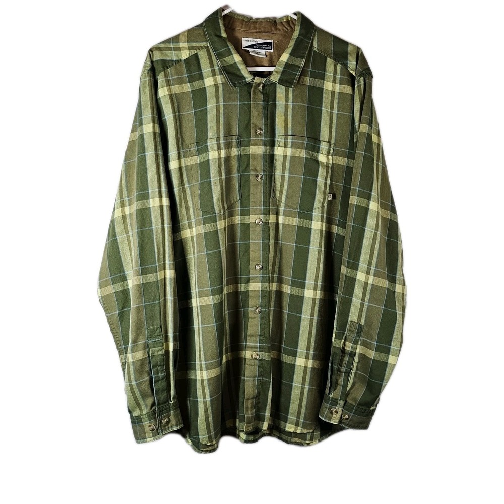 EXOFFICIO BUGSAWAY Performance‎ XL Button Down Shirt Green Plaid INSECT SHIELD